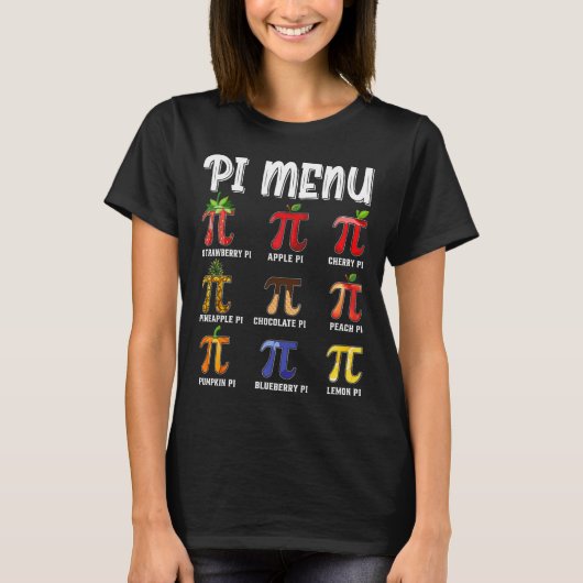 Pi Menu Grappig Pi 3.14 Wiskunde Docent Pie Menu M T-shirt (Voorkant)