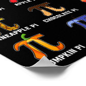 Pi Menu Grappige Pi 3.14 Wiskundeleraar Taart Menu Poster (Hoek)