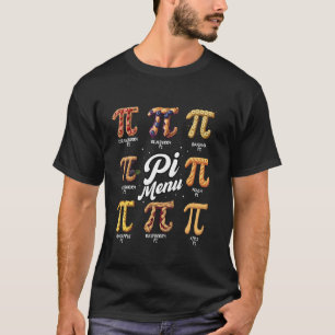 Pi-menu grappige wiskundeleraar Pi-dag 3.14 taart T-shirt