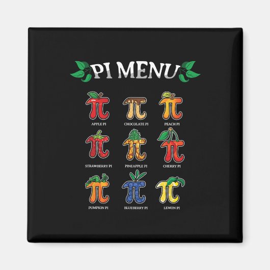 Pi Menu Pi Dag 2025 3.14 Wiskunde Docent Pie Menu  Magneet (Voorkant)