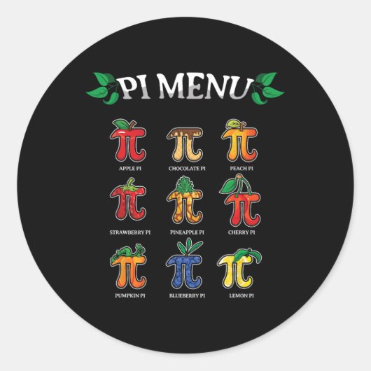 Pi Menu Pi Dag 2025 3.14 Wiskunde Docent Pie Menu  Ronde Sticker (Voorkant)