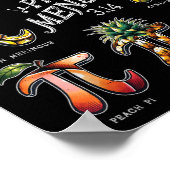 Pi Menu Pi Dag 3.14 Grappig Fruit Pie Menu Leraren Poster (Hoek)