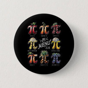 Pi Menu Pi-dag 3.14 Grappig Fruit Taart Menu Lerar Ronde Button 5,7 Cm