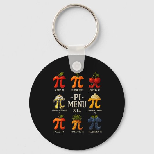 Pi Menu Pi-dag 3.14 Grappig Fruit Taart Menu Lerar Sleutelhanger (Voorkant)
