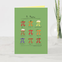 Pi Menu - Pi Day Wiskunde Wenskaart