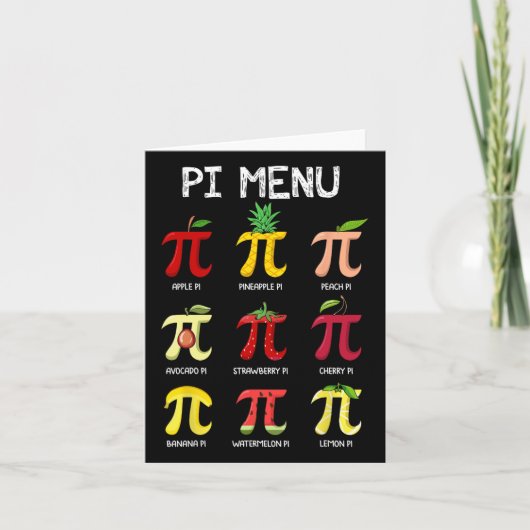 Pi Menu Pie Wiskunde Dag Wiskunde Wiskunde Docent (Voorkant)