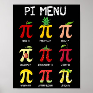 Pi Menu Pie Wiskunde Dag Wiskunde Wiskunde Docent Poster