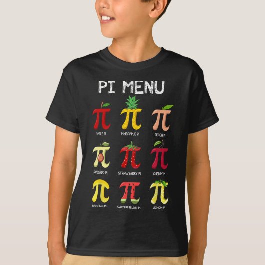 Pi Menu Pie Wiskunde Dag Wiskunde Wiskunde Docent  T-shirt (Voorkant)