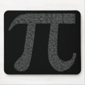 "Pi" Mousepad Black Muismat (Voorkant)
