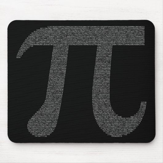 "Pi" Mousepad Black Muismat (Voorkant)