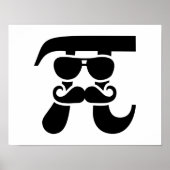 Pi Mustache zonnebril Poster (Voorkant)