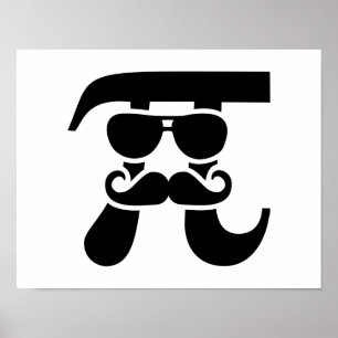 Pi Mustache zonnebril Poster