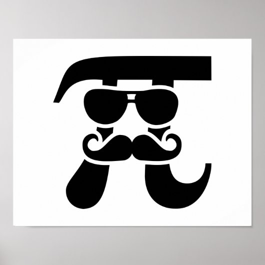 Pi Mustache zonnebril Poster (Voorkant)