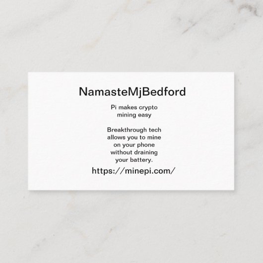 Pi-netwerk Visitekaartje (Achterkant)