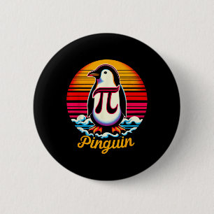 Pi-nguin Pi Penguin Day Irrational Number Pi Symbo Ronde Button 5,7 Cm