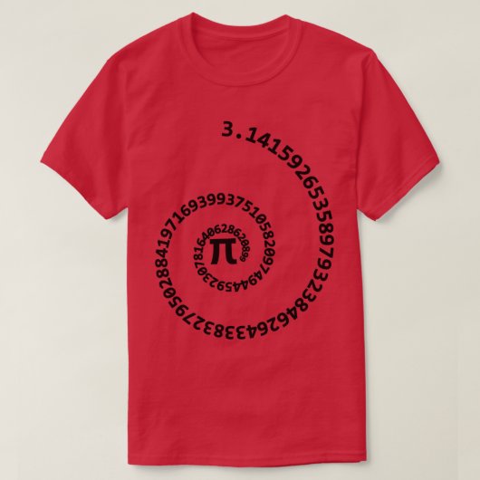 Pi-nummer 314 spiral effect wiskunde quotes t-shirt (Design voorkant)