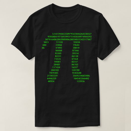 Pi-nummer 314 wiskunde quotes 4 t-shirt (Design voorkant)