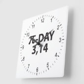 Pi-nummer als pi-dag vierkante klok (Hoek)