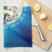 Pi-nummer op aarde | Blauwe keukenhanddoeken (Quarter Fold)