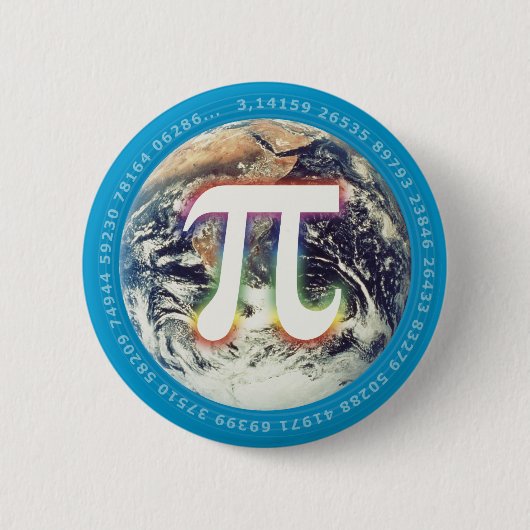 Pi-nummer op aarde - knop Wiskunde Ronde Button 5,7 Cm (Voorkant)