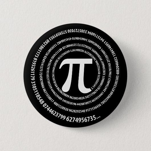 Pi-nummer — spiraal ontwerp ronde button 5,7 cm (Voorkant)