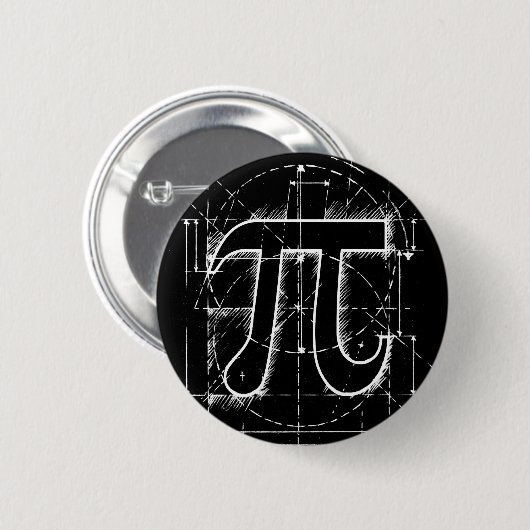 Pi-nummertekening Ronde Button 5,7 Cm (Voorkant /achterkant)