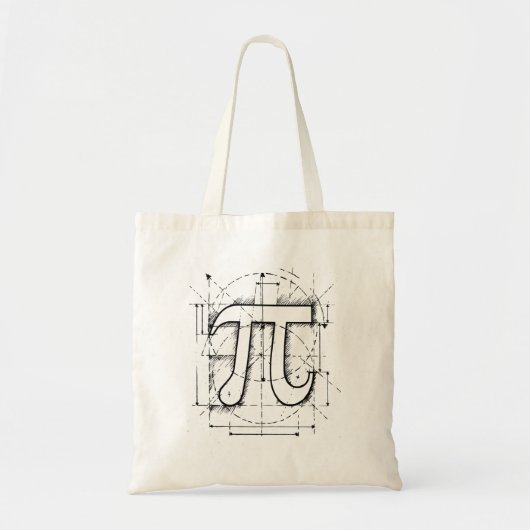 Pi-nummertekening Tote Bag (Voorkant)