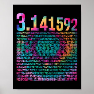 PI-ontwerp voor leraar Tie Dye 3.14 Pi-cijfers Hap Poster