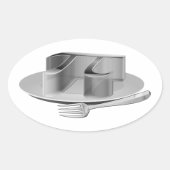 Pi op een zilverpomp ovale sticker (Voorkant)