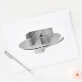 Pi op een zilverpomp ovale sticker (Envelop)