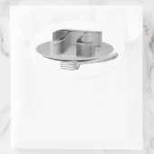 Pi op een zilverpomp ovale sticker (Tas)