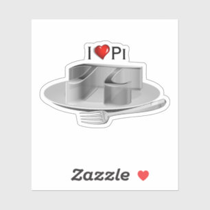 Pi op een zilverpomp sticker