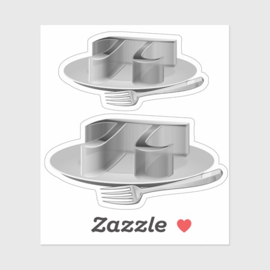 Pi op een zilverpomp sticker (Vel)