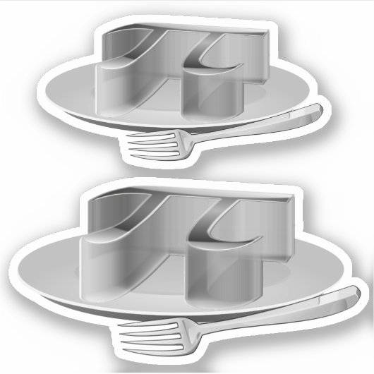 Pi op een zilverpomp sticker (Voorkant)