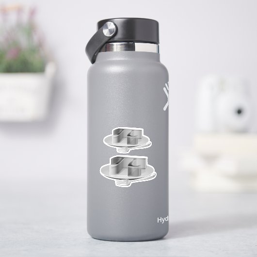 Pi op een zilverpomp sticker (HydroFlask)
