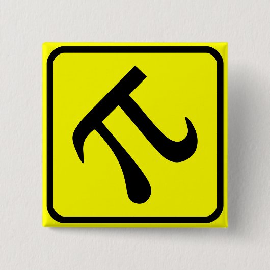 Pi Oversteekzone Vierkante Button 5,1 Cm (Voorkant)