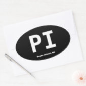 PI Peaks Island Maine ovale Bumpersticker Sticker (Envelop)