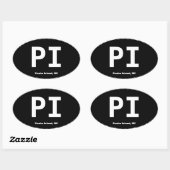 PI Peaks Island Maine ovale Bumpersticker Sticker (Vel)