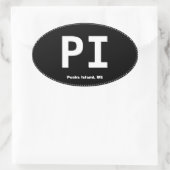 PI Peaks Island Maine ovale Bumpersticker Sticker (Tas)