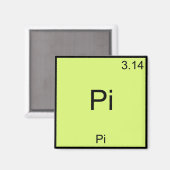 Pi - Pi Grappig Wiskunde Element Chemie T-Shirt Magneet (Voorkant / Achterkant)