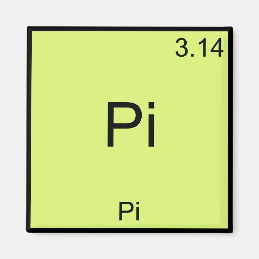 Pi - Pi Grappig Wiskunde Element Chemie T-Shirt Magneet (Voorkant)