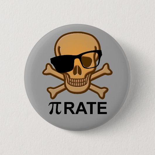 Pi Piraat Grappige wiskunde Geometrie Knop Badge S Ronde Button 5,7 Cm (Voorkant)