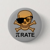 Pi Pirate Funny wiskunde Geometry Button Badge Pin (Voorkant)