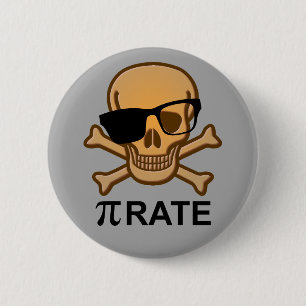 Pi Pirate Funny wiskunde Geometry Button Badge Pin