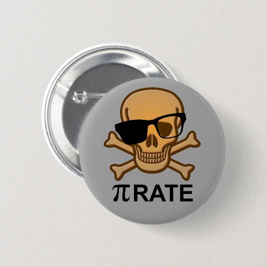 Pi Pirate Funny wiskunde Geometry Button Badge Pin (Voorkant /achterkant)