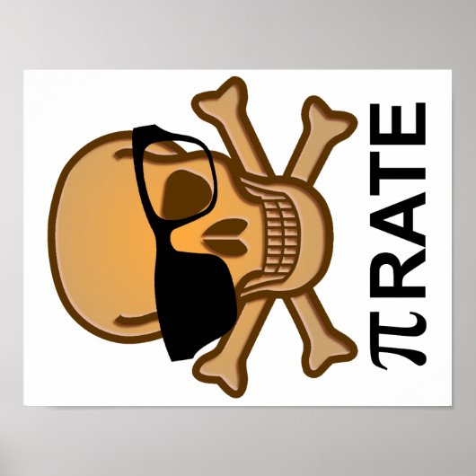 Pi Pirate Funny Wiskunde Geometry Poster Geek Nerd (Voorkant)
