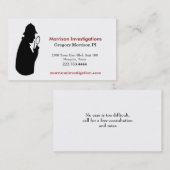 PI Private Investigation Visitekaartje (Voorkant / Achterkant)