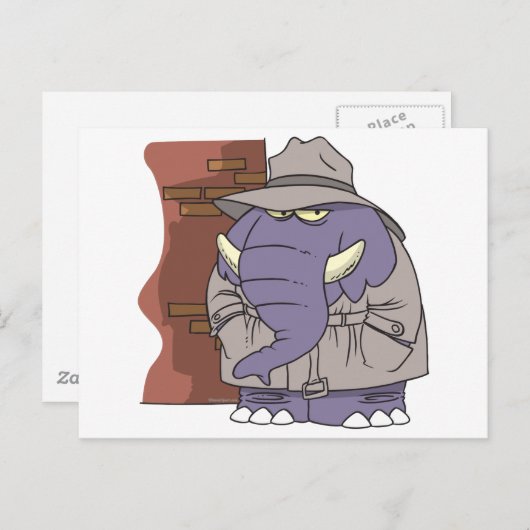 PI private oogspionage sneaky olifant Briefkaart (Voorkant / Achterkant)
