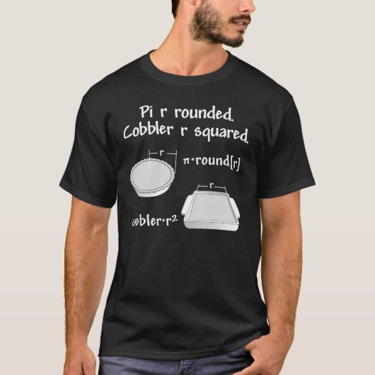 Pi R afgeronde donker T-shirt (Voorkant)