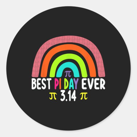 PI Rainbow Wiskunde Science Stem Gift 3.14 Beste D Ronde Sticker (Voorkant)